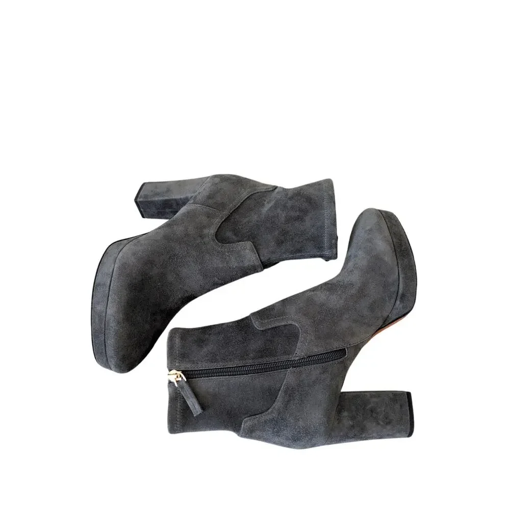Joie Lewis Platform Bootie In Grey Suede size 7.5